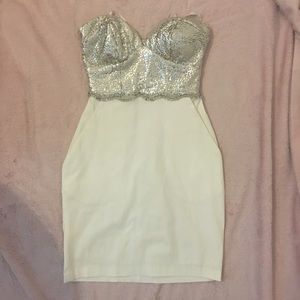 Mini dress with sequin top